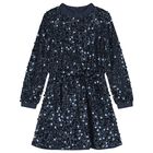 Girls Navy Blue Embellished Dress, 1, hi-res