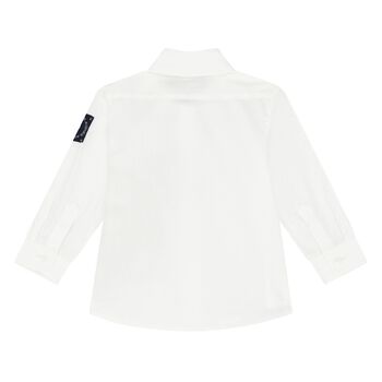 Younger Boys White Logo Shirt