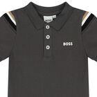 Younger Boys Grey Logo Polo Shirt, 1, hi-res