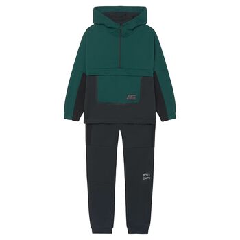 Boys Black & Green Tracksuit