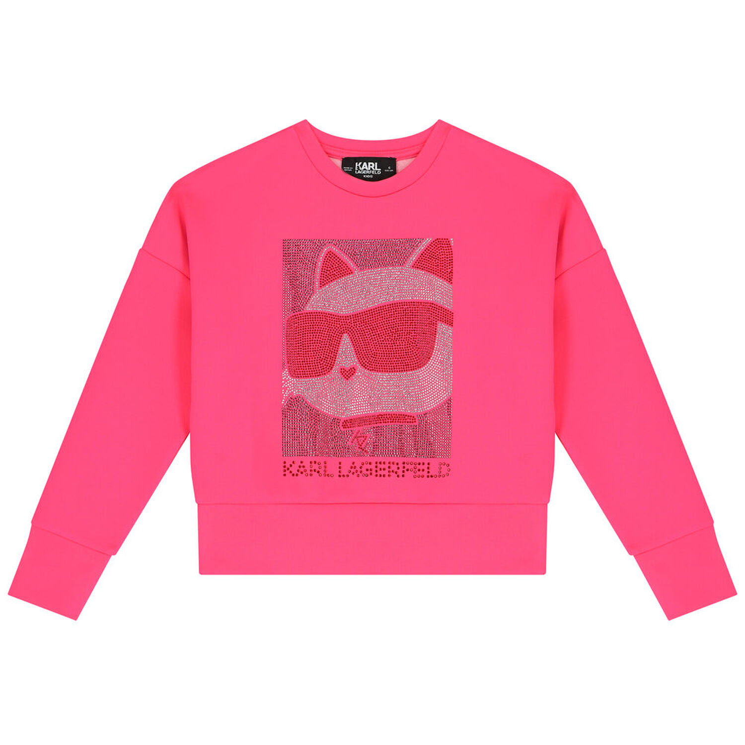Girls Pink Choupette Logo Sweatshirt, 1, hi-res image number null