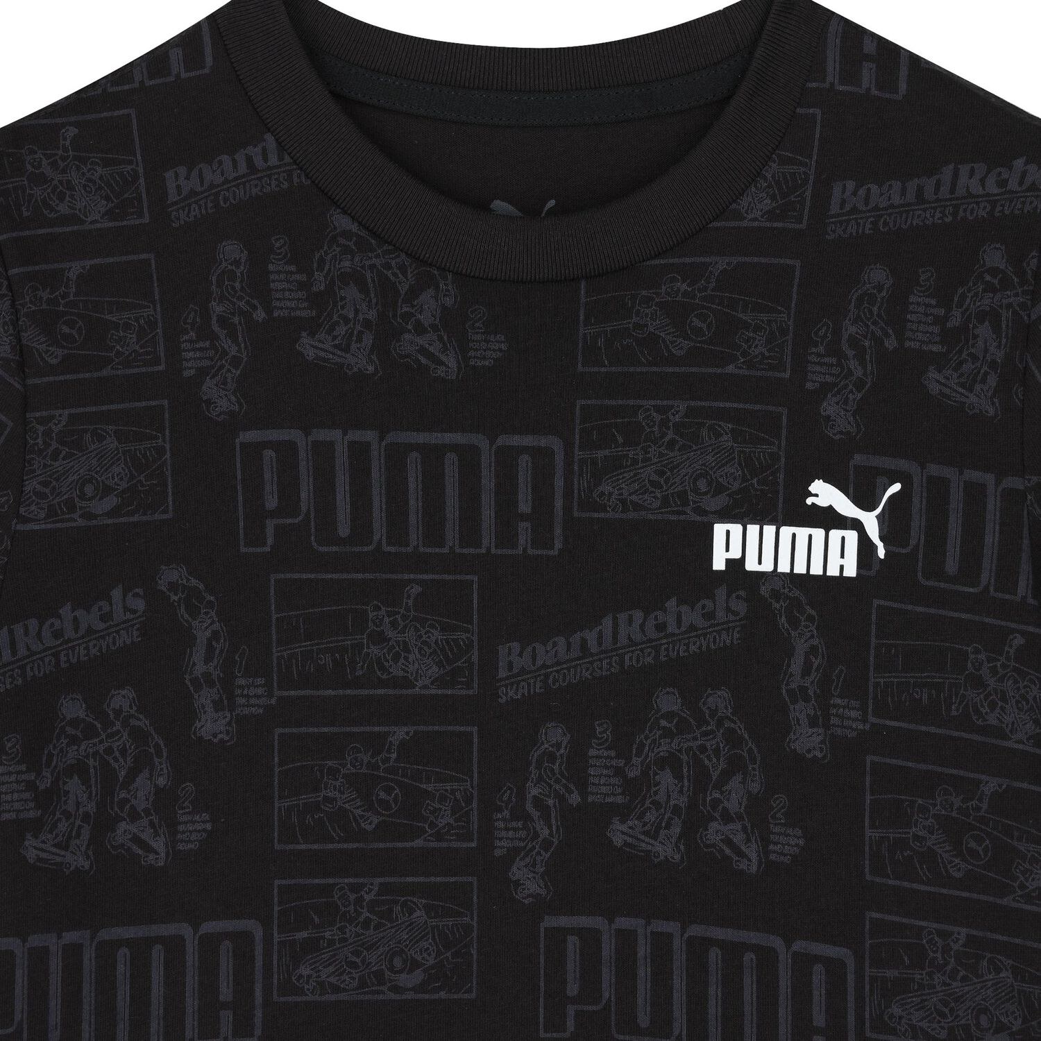 Boys Black Logo T-Shirt, 1, hi-res