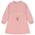 Girls Pink Logo Dress, 2, hi-res