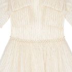 Girls Ivory & Gold Bow Dress, 1, hi-res