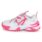 Girls White & Pink Logo Trainers, 1, hi-res