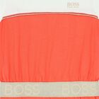 Girls Orange & White Logo Dress, 1, hi-res