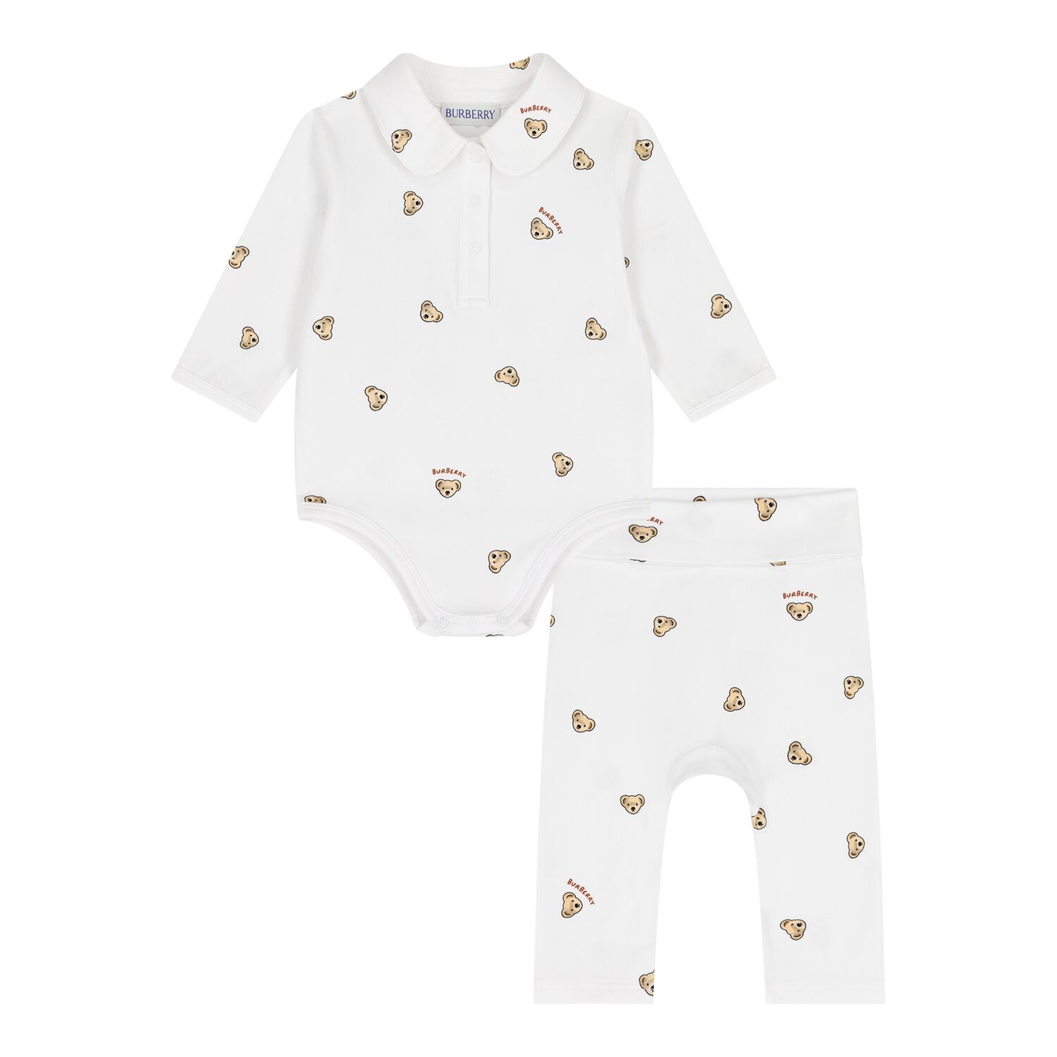 White Teddy Bear Babysuit Gift Set, 1, hi-res