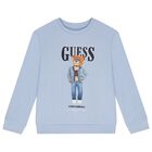 Boys Blue Teddy Bear Sweatshirt , 1, hi-res