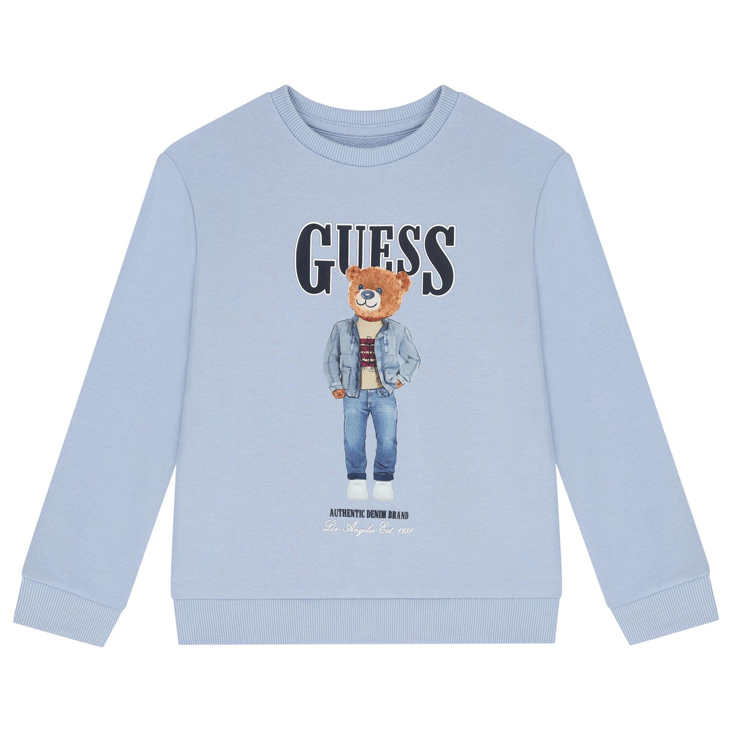 Boys Blue Teddy Bear Sweatshirt , 1, hi-res