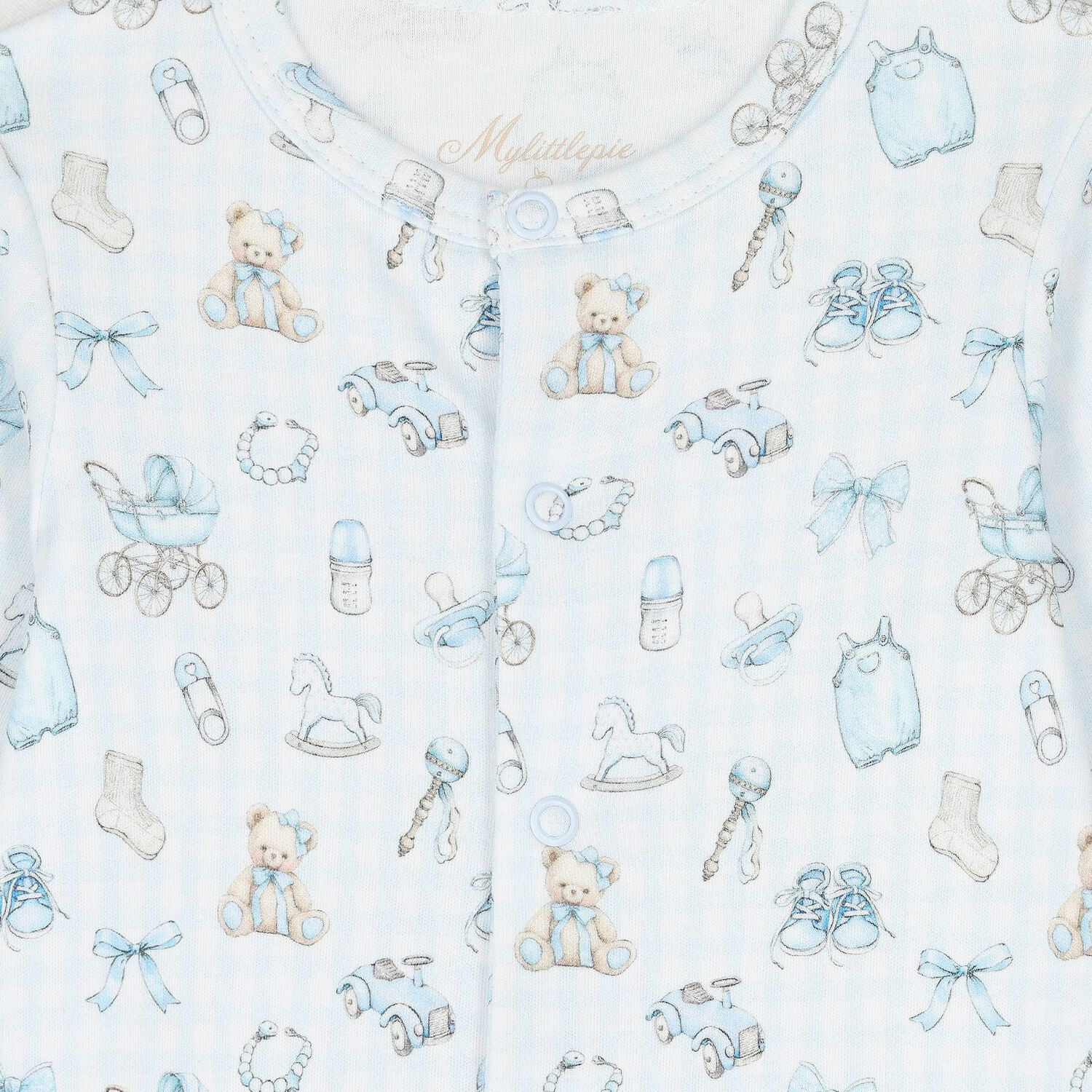 Blue Nursery Print Babygrow Gift Set (3 Piece), 1, hi-res image number null