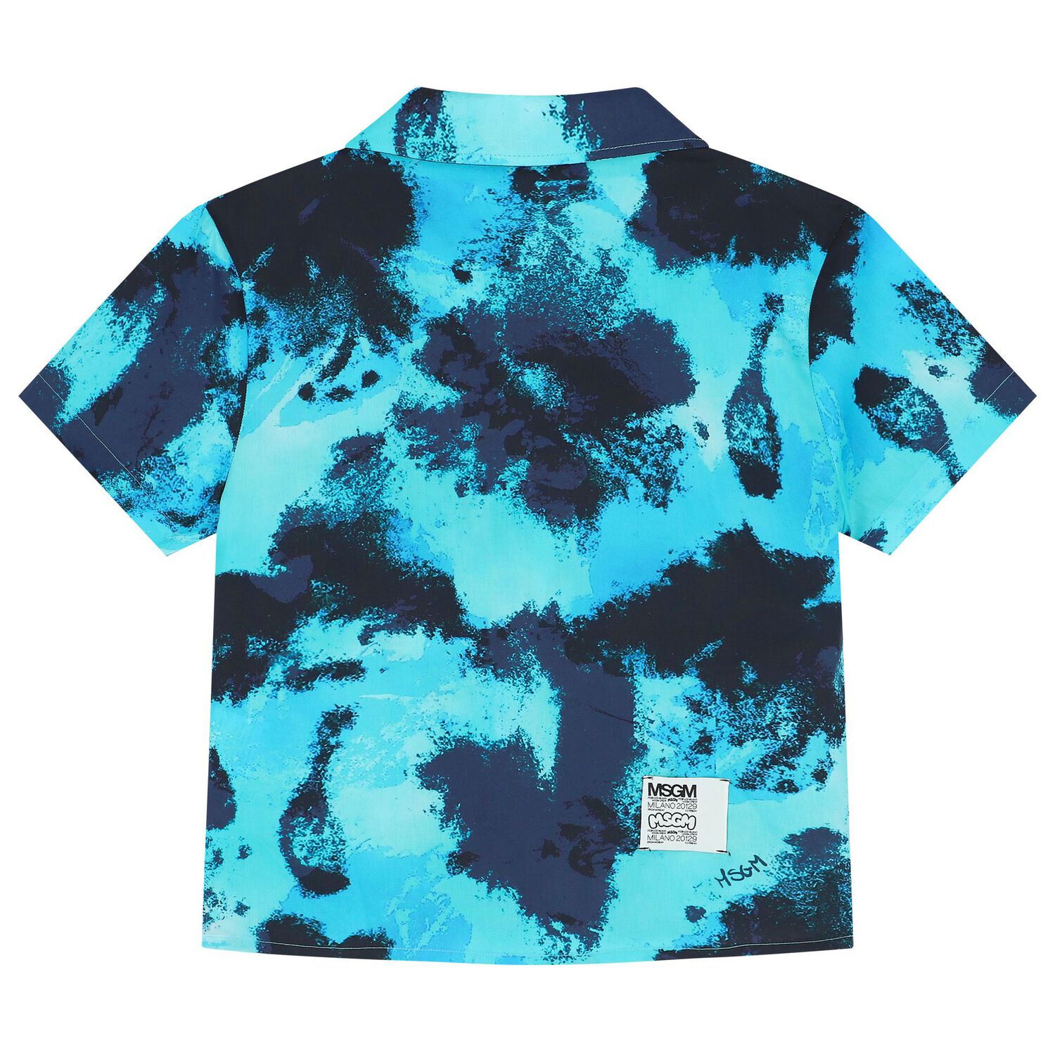 Boys Blue Abstract Logo Shirt, 1, hi-res image number null
