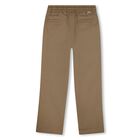 Boys Beige Logo Trousers, 1, hi-res