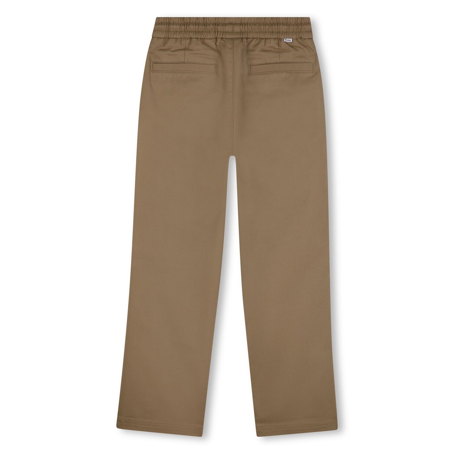 Boys Beige Logo Trousers, 1, hi-res