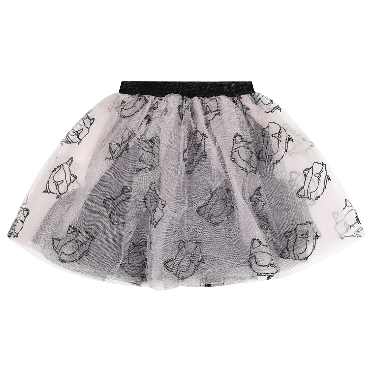 Girls White & Pink Tulle Choupette Skirt Set, 1, hi-res