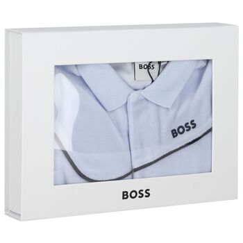 Baby Boys Blue Logo Babygrow