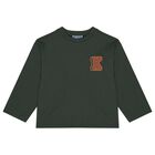 Boys Green Tiger Logo Long Sleeve Top, 1, hi-res