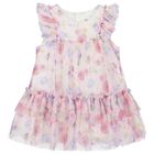 Baby Girls Pink Floral Dress, 1, hi-res
