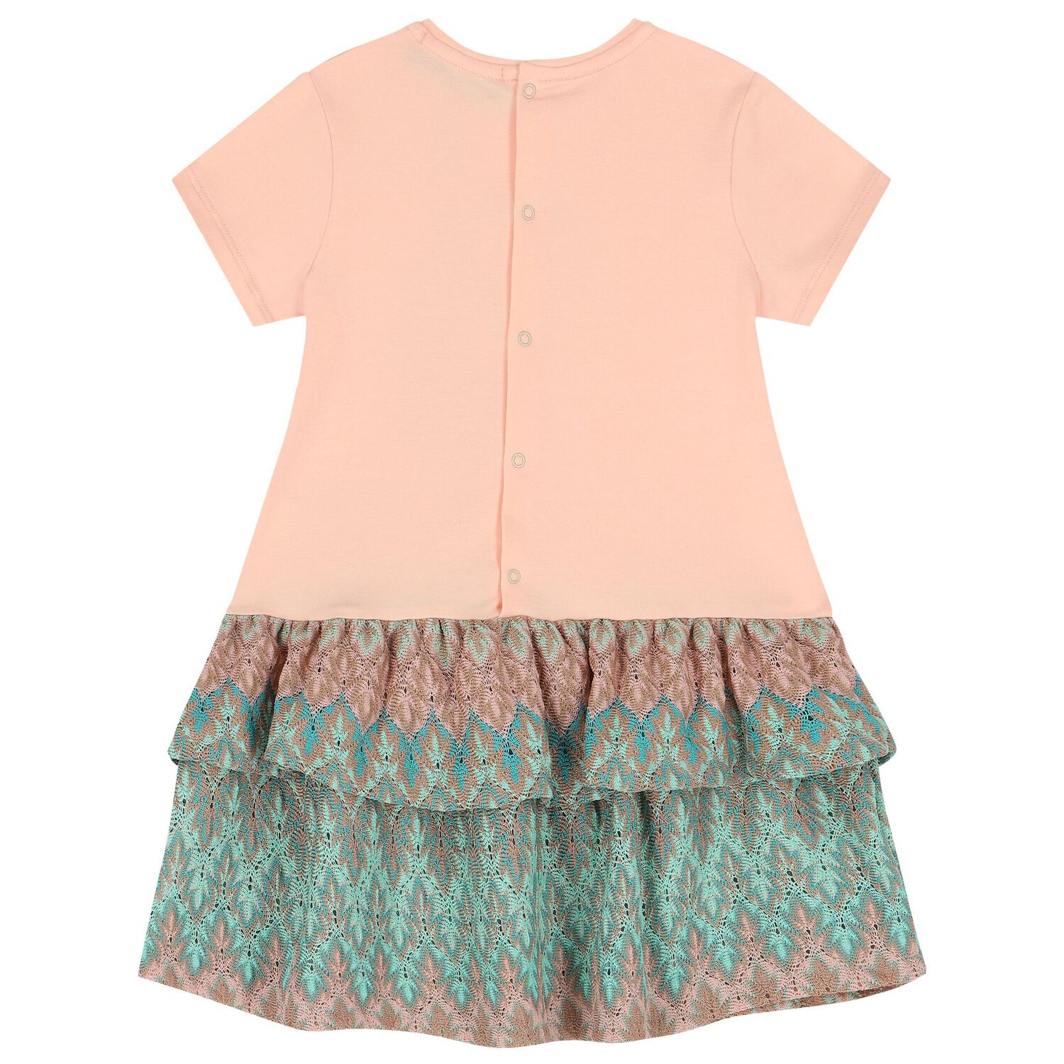 Younger Girls Pink & Aqua Logo Bag Dress, 2, hi-res