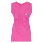 Girls Pink Logo Dress, 1, hi-res