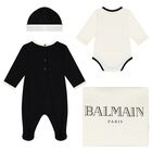 Ivory & Black Logo Babygrow Gift Set, 1, hi-res