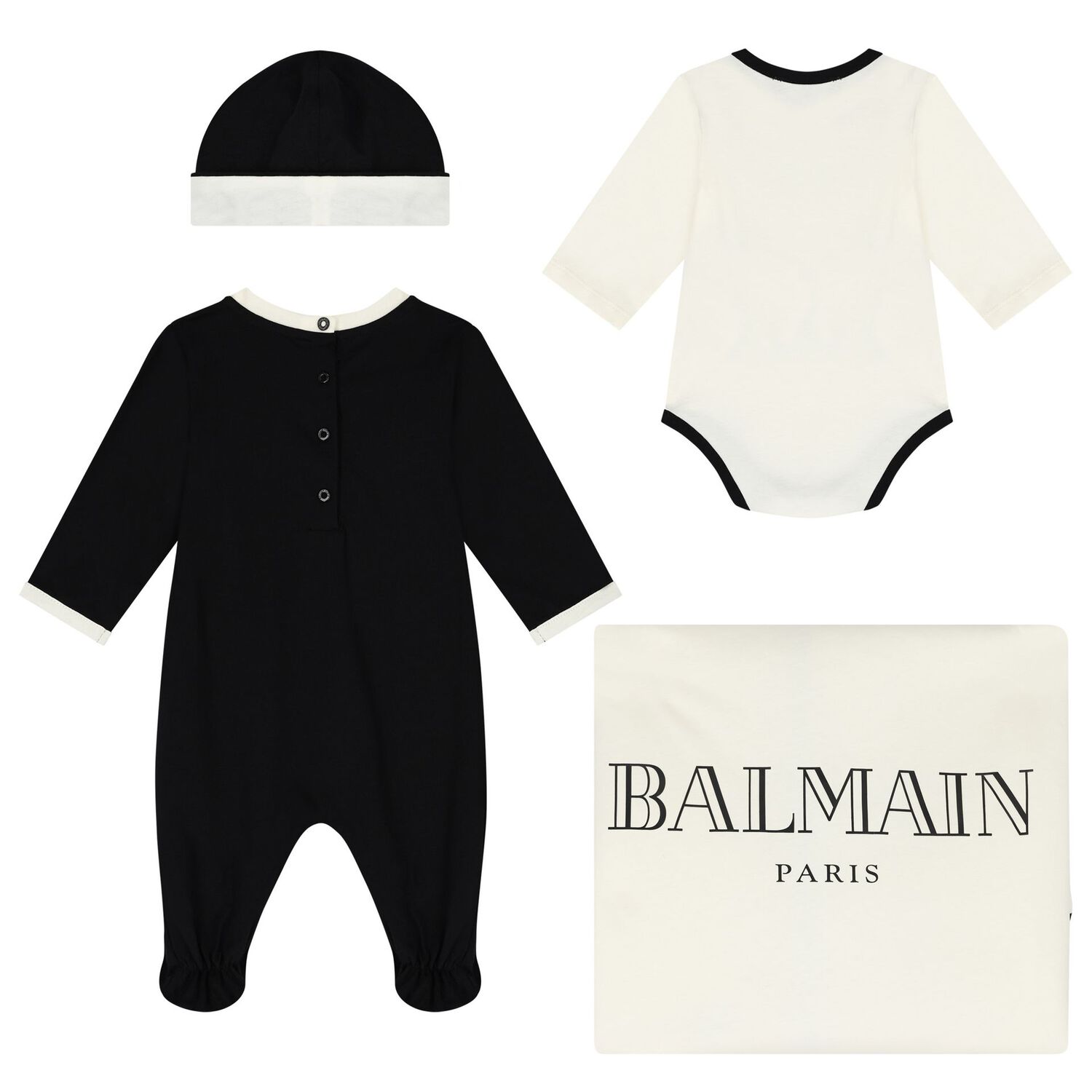 Ivory & Black Logo Babygrow Gift Set, 1, hi-res