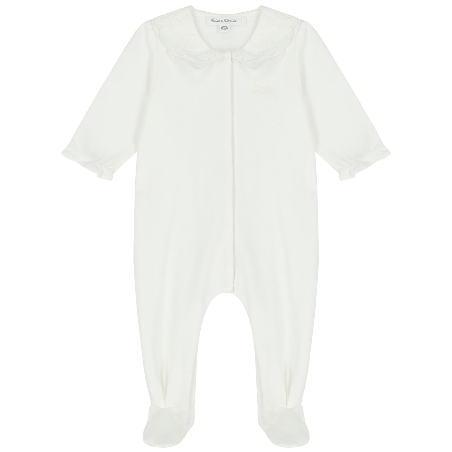 White Logo Babygrow, 2, hi-res