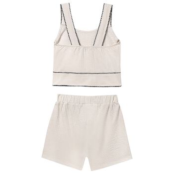 Girls Ivory Shorts Set