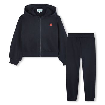 Girls Navy Blue Boke Flower Tracksuit