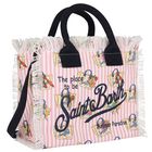 Girls White & Pink Logo Tote Bag, 1, hi-res
