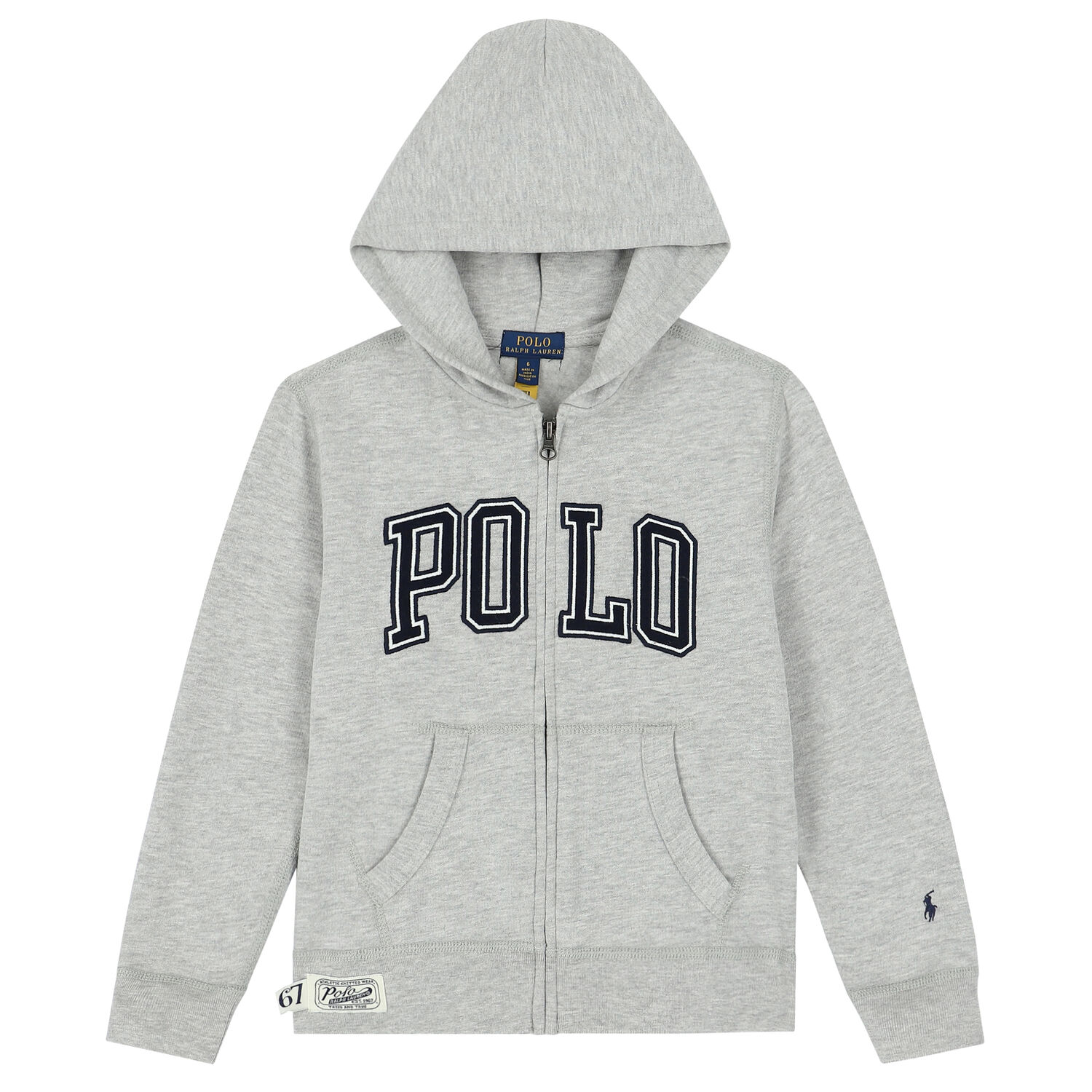 Boys Grey Logo Zip Up Top, 1, hi-res