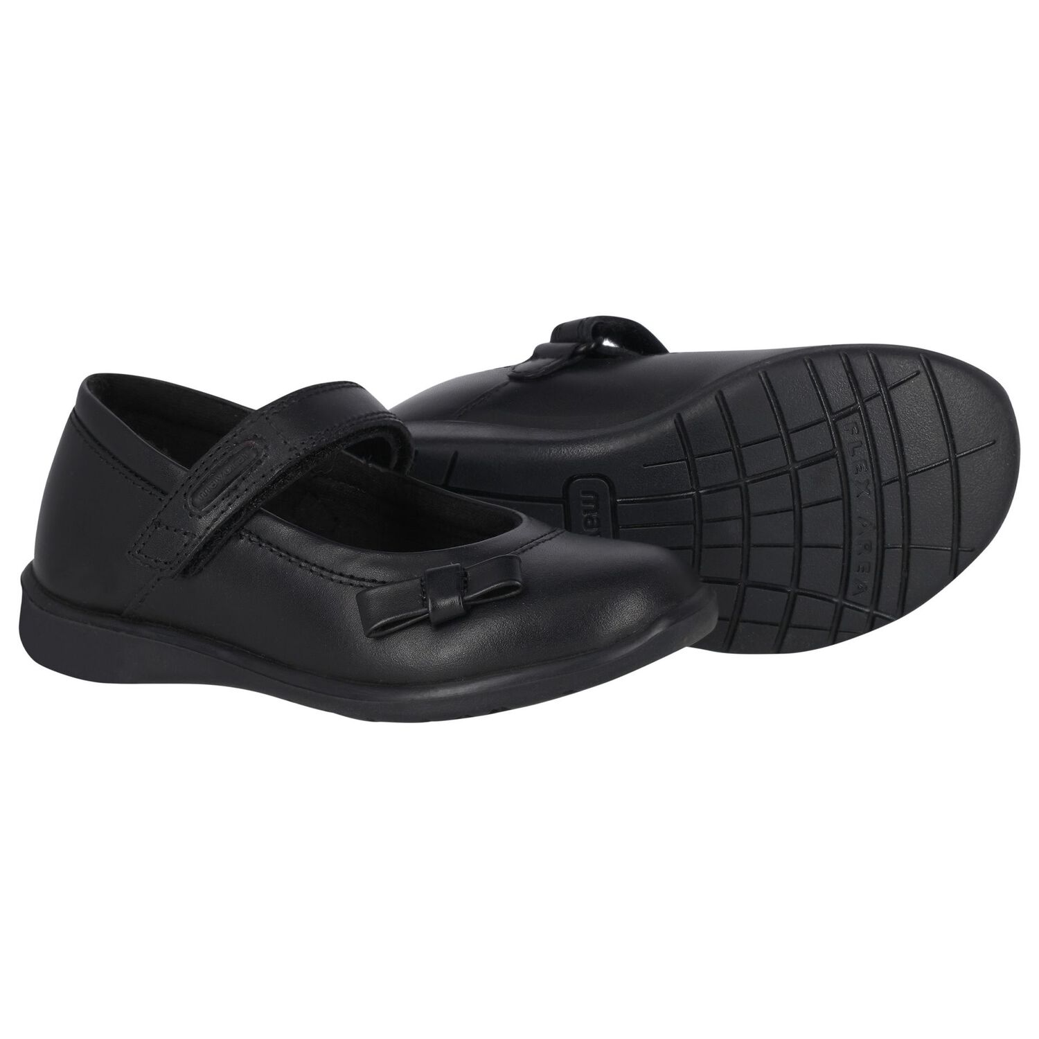 Girls Black Leather Shoes, 1, hi-res image number null