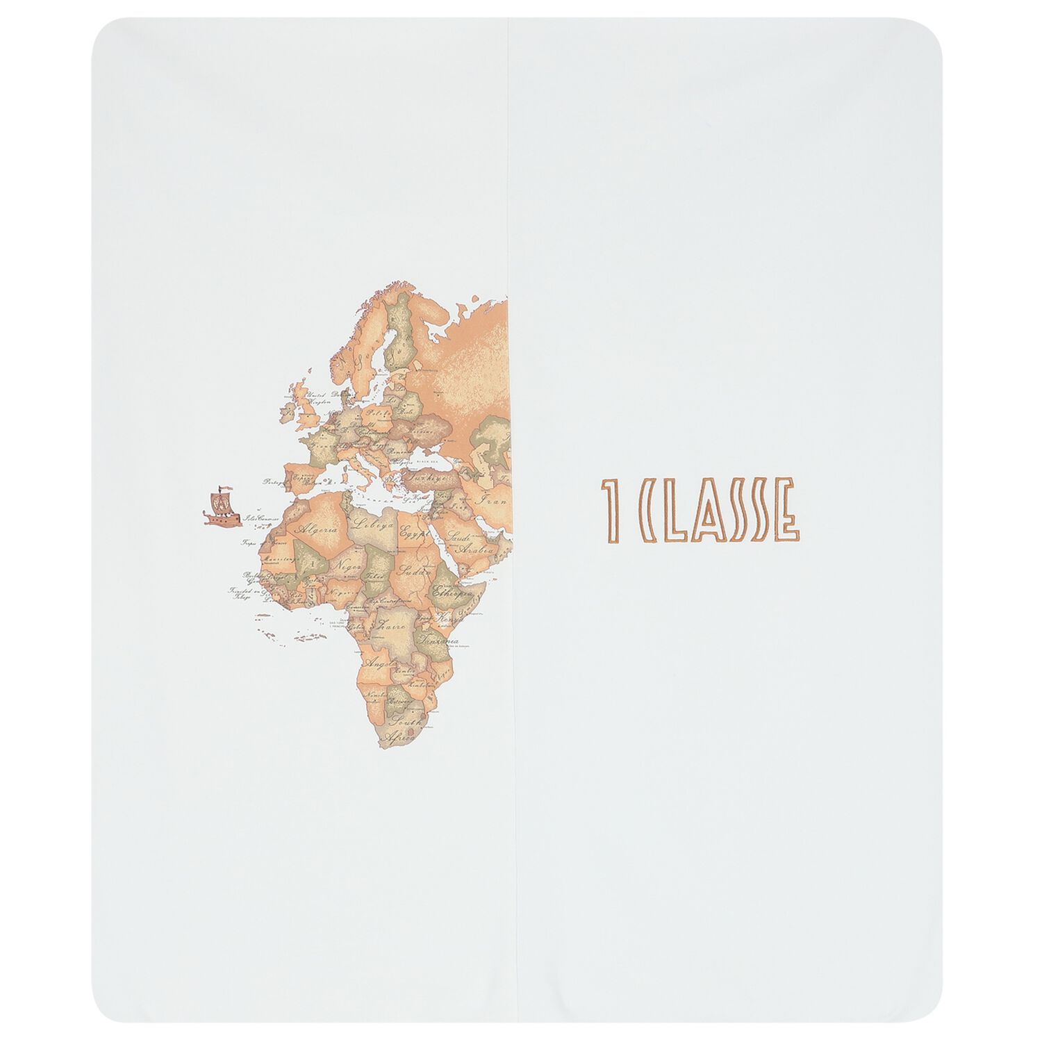 White & Beige Geo Map Baby Blanket, 1, hi-res