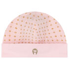 Pink, Ivory & Gold Logo Baby Hat, 1, hi-res