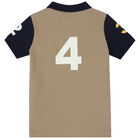 Boys Ivory & Beige Logo Polo Shirt, 1, hi-res