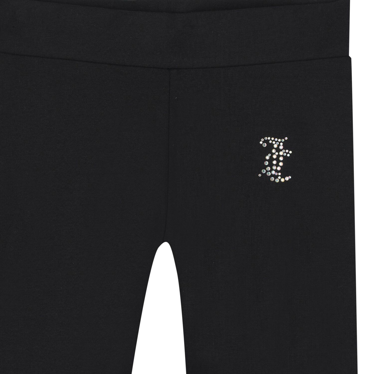 Girls White & Black Crystal Embellished Diamant&eacute; Logo Leggings Set, 1, hi-res