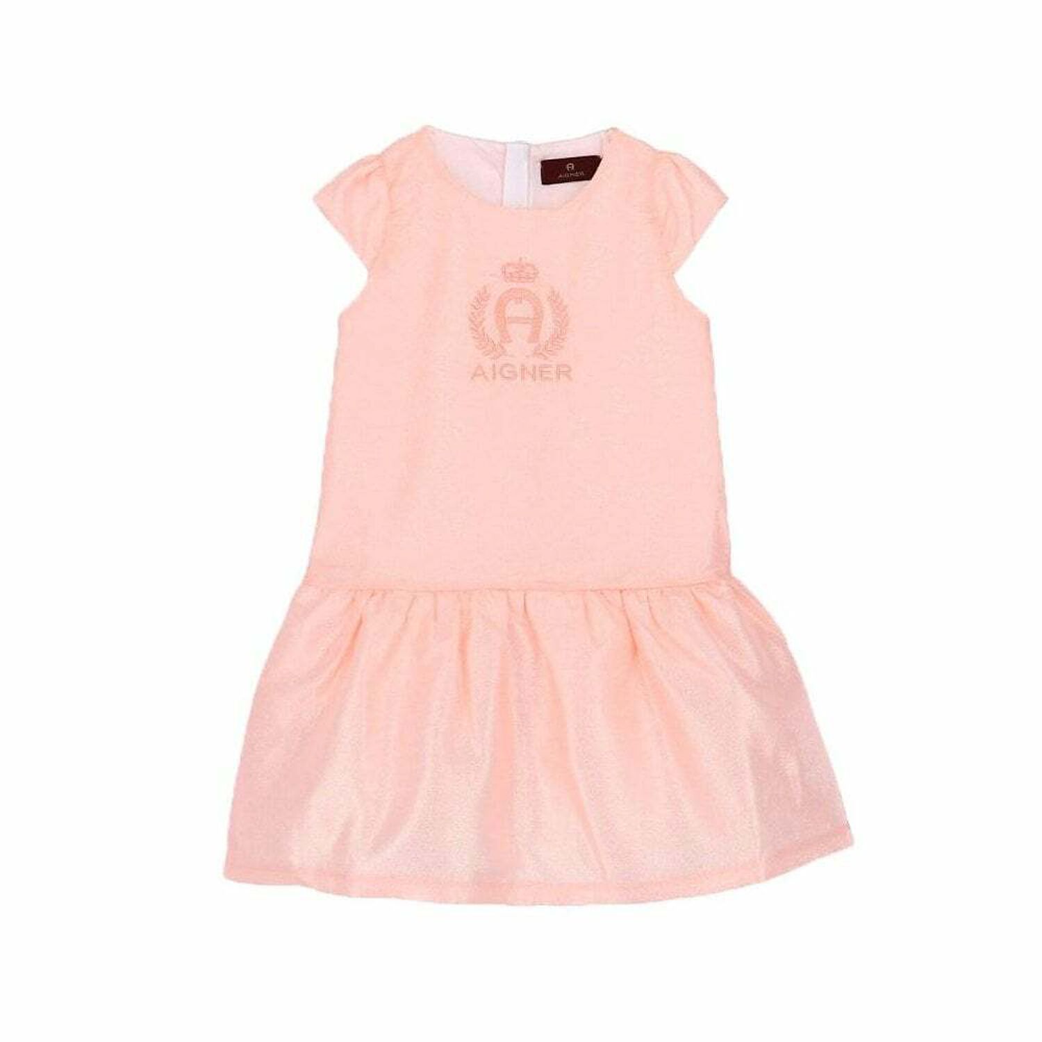 Girls Pink Satin Dress, 2, hi-res