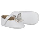 Baby Girls White Embellished Butterfly Shoes, 1, hi-res