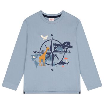 Boboli Boys Blue Compass Long Sleeve Top, 1 Boys Blue Compass Long Sleeve Top