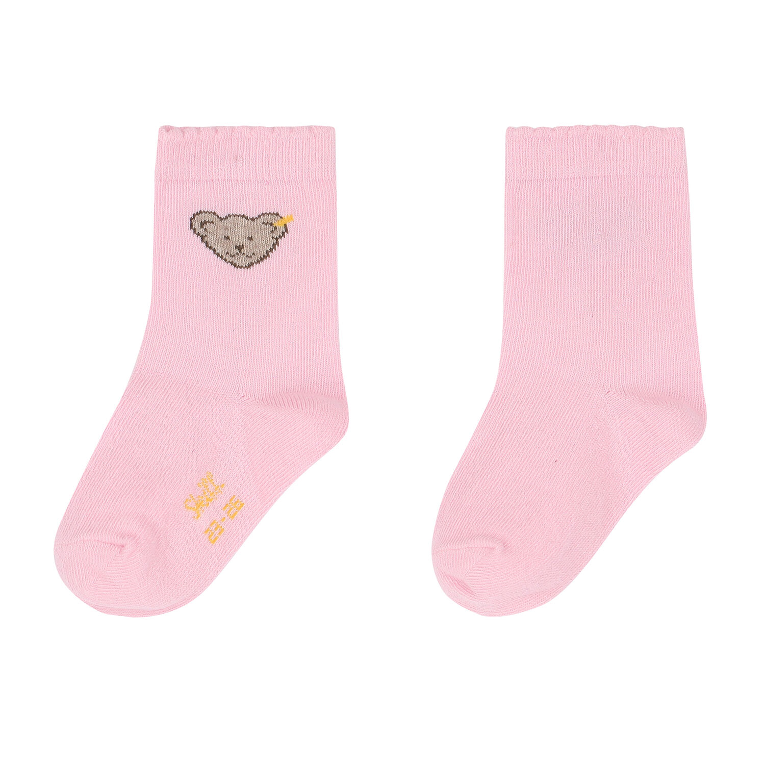 Girls Pink Teddy Socks, 1, hi-res