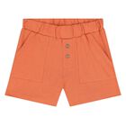 Younger Boys White & Orange Shorts Set, 1, hi-res