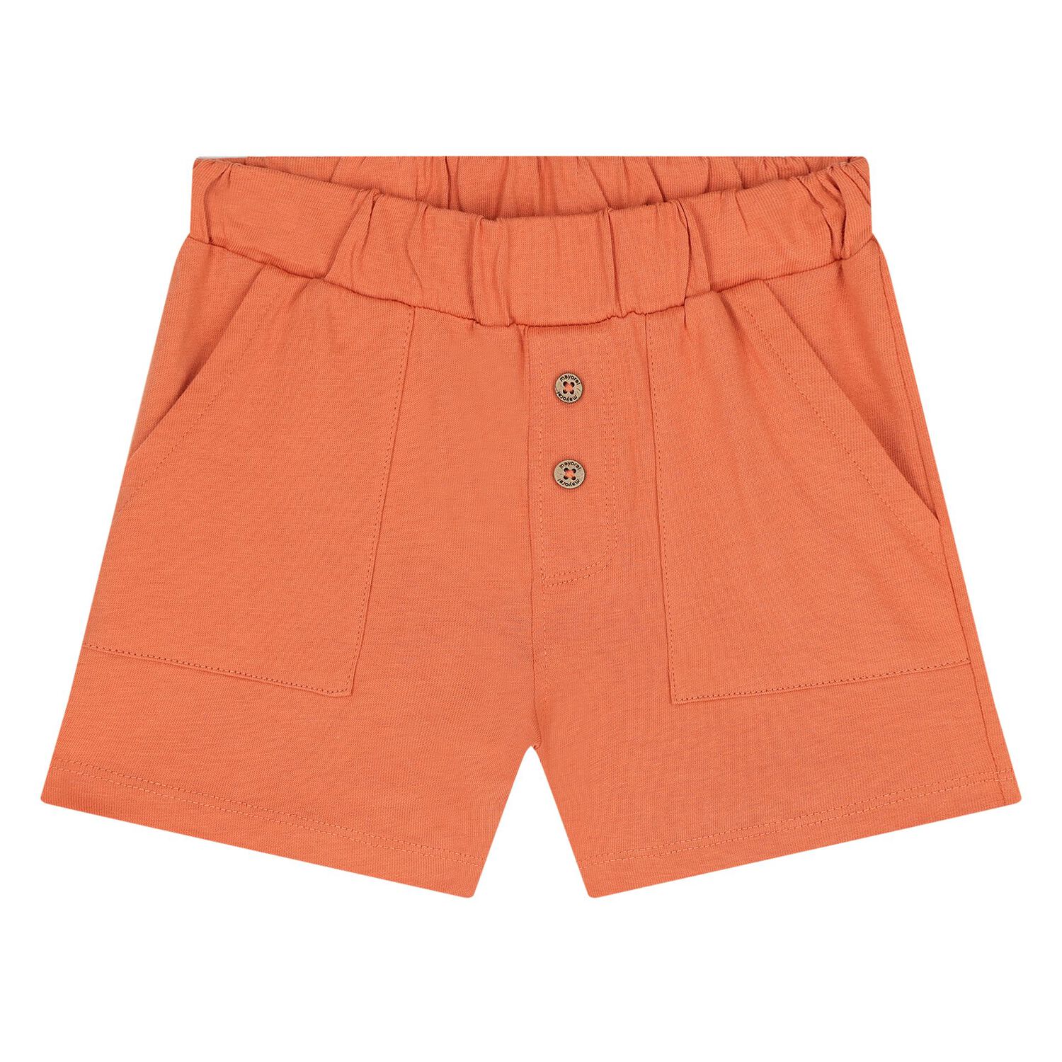 Younger Boys White & Orange Shorts Set, 1, hi-res