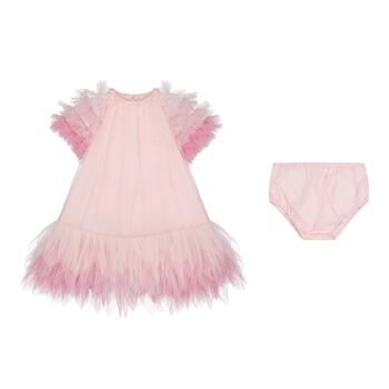 Baby Girls Pink Embellished Tulle Dress