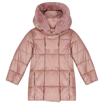 Girls Pink Puffer Coat