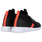 Boys Black & White Logo Trainers, 1, hi-res