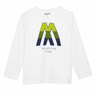 Boys White Logo Top, 1, hi-res