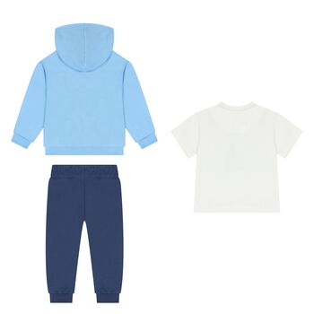 Younger Boys Blue & Navy Blue Tracksuit Set ( 3 Piece )
