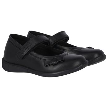 Girls Black Leather Shoes