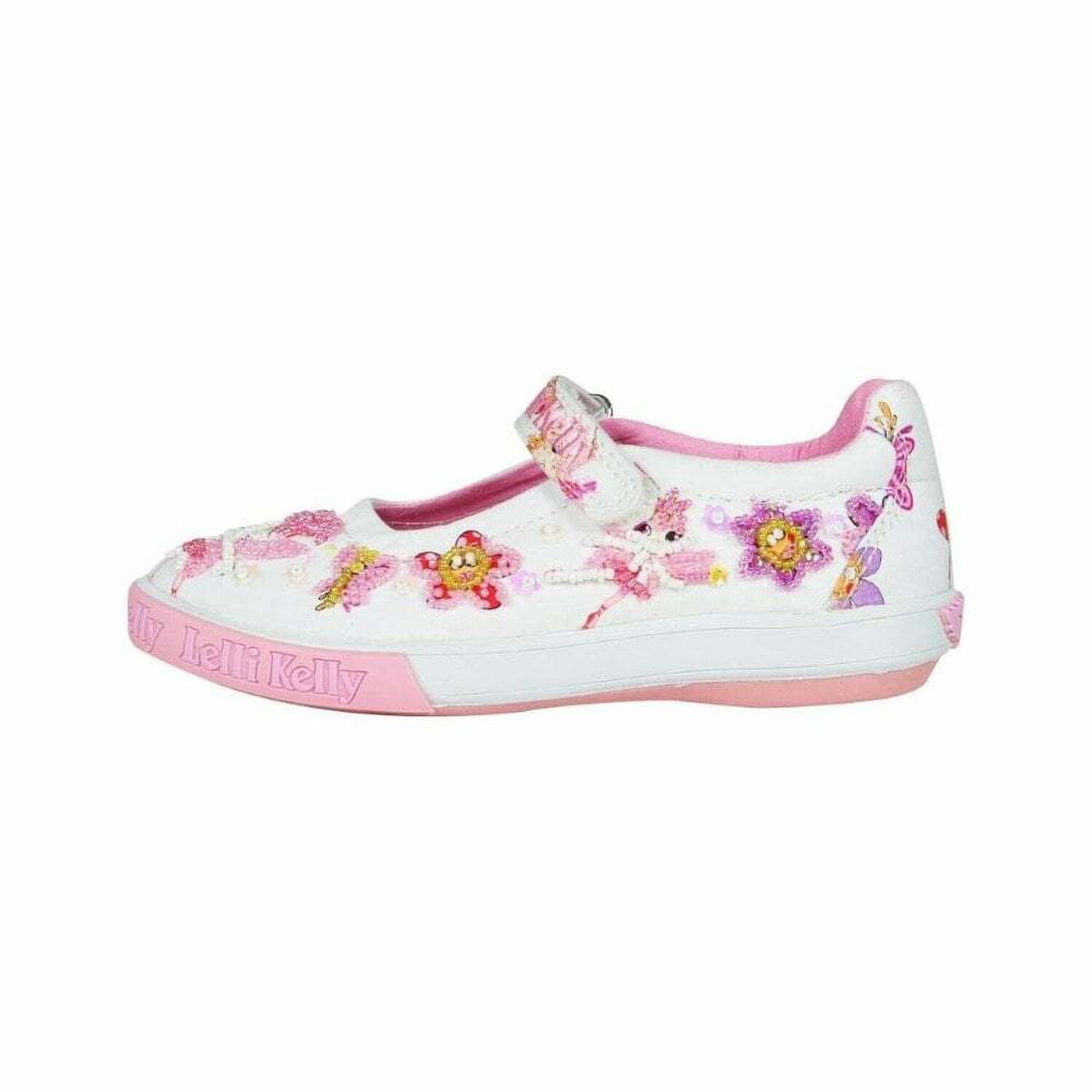 Girls White and Pink Fairy Shoes, 1, hi-res