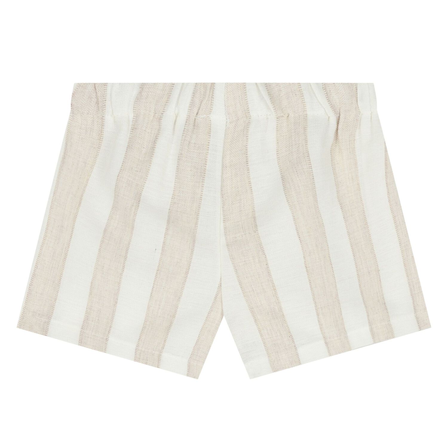 Younger Girls Beige & White Striped Shorts Set, 1, hi-res