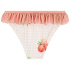 Girls Coral & White Peaches Bikini, 2, hi-res